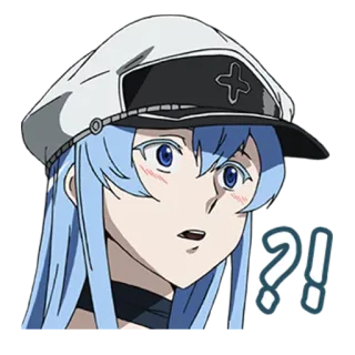 😳 Esdeath Akame ga Kill! ?! anime, question, surprised, esdeath, akame ga kill, character telegram sticker