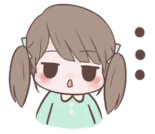 😯 Desenho animado, Garota, Bonito, Chibi, Adesivo whatsapp sticker