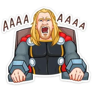 😱 Thor AAAA AAAA Thor, Marvel, screaming, superhero, avengers telegram sticker