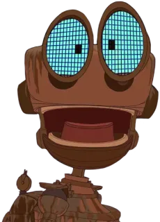 😱 robot, cartone animato, occhi, bocca, tecnologia telegram sticker