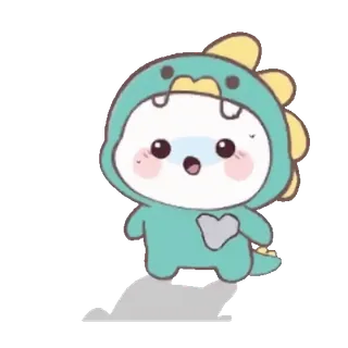 💔 귀여운, 공룡, 카와이, 만화, 스티커 telegram sticker