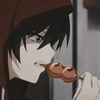 🖇 anime, boy, eating, dango telegram sticker