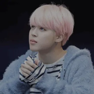 🍭 Jimin 人物, 男人, 韩流, 歌手, 粉色头发, 韩国 telegram sticker