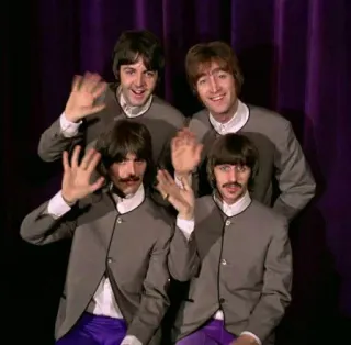 👋 the beatles, band, musik, melambai, grup, retro telegram sticker