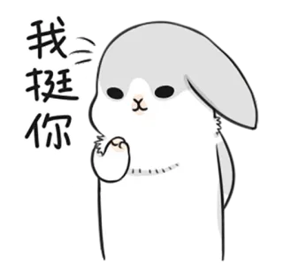 😊 我挺你 conejo, lindo, conejito, chino, pegatina, apoyo telegram sticker