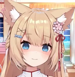 😎 Anime, Ragazza gatto, Kemonomimi, Carino, Kawaii telegram sticker