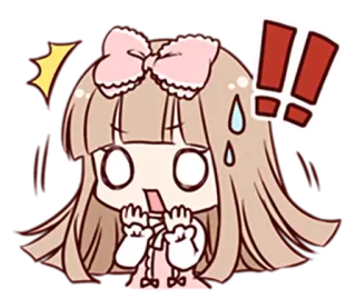 😀 애니메이션, 귀여운, 충격, 여자, 스티커, 카와이 telegram sticker