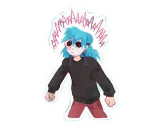 🤯 Sally Face AAAAAAA sally face, gioco, horror, personaggio telegram sticker