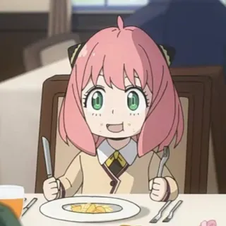 🍲 Anya Forger Spy x Family Anime, Kind, Niedlich, Lustig, Abendessen, Spy x Family, Anya Forger telegram sticker