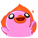 🔥 carino, cartone animato, rosa, anatra, che saluta, animato, allegro telegram sticker