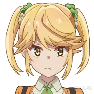 😠 Anime, Gadis, Kartun, Karakter, Pirang, Potret telegram sticker