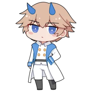 💙 アニメ, ちび, 悪魔, 可愛い, キャラクター telegram sticker