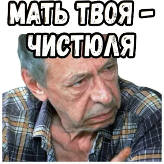 👆 МАТЬ ТВОЯ - ЧИСТЮЛЯ telegram sticker