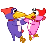 💞 birds, love, couple, cartoon telegram sticker