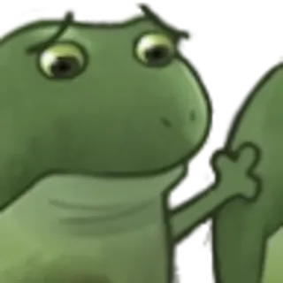 😞 rana, triste, animal, verde, dibujos animados whatsapp sticker