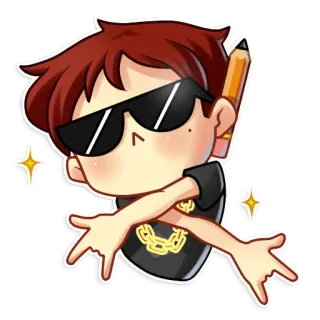 😎 cartone animato, personaggio, occhiali da sole, cool, stile, illustrazione, adesivo telegram sticker