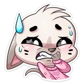 😰 coelho, coelhinho, nervoso, suado, fofo, adesivo whatsapp sticker