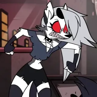 😠 Loona Helluva Boss 만화, Loona, Helluva Boss, 의인화, 늑대 telegram sticker