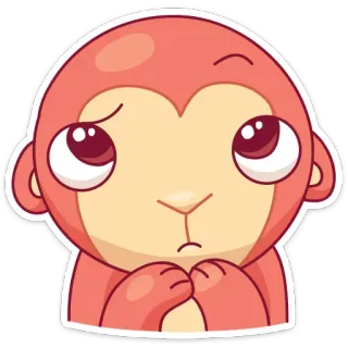 🥺 원숭이, 만화, 동물, 귀여운, 스티커 telegram sticker