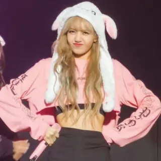 🌸 Lisa kpop, lisa, konijnenmuts, zangeres, idool telegram sticker
