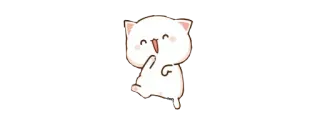 🤣 gato, lindo, kawaii, dibujos animados, pegatina whatsapp sticker