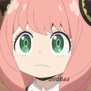 😞 Anya Forger Spy x Family anime, cartone animato, personaggio, ragazza, anya, spy x family telegram sticker
