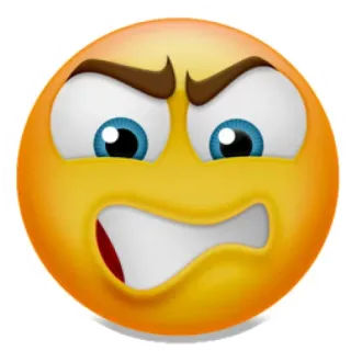 😩 Emoji, Bravo, Chateado, Irritado, Rosto telegram sticker