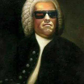 😎 portrait, wig, sunglasses, classical music, composer, historical figure telegram sticker