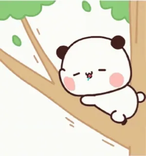 🎈 Panda, schlafend, niedlich, Cartoon, Tier, Bär, Baum telegram sticker