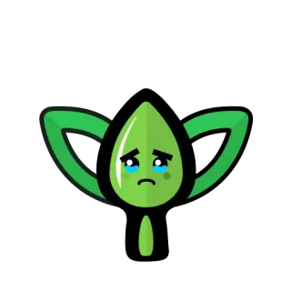 😭 folha, chorando, triste, emoji, planta telegram sticker