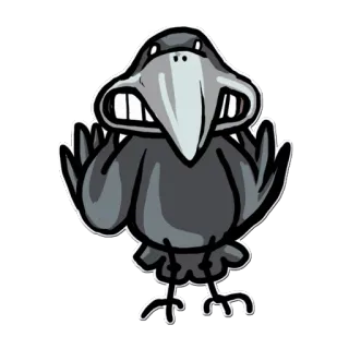 😬 ворона, птица, мультфильм, животное, смешной telegram sticker