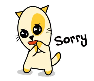 😑 Sorry 고양이, 미안, 귀여운, 사과, 애원, 간청 telegram sticker
