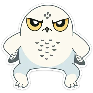 😡 coruja, desenho animado, zangado, adesivo, pássaro, fofo, personagem telegram sticker