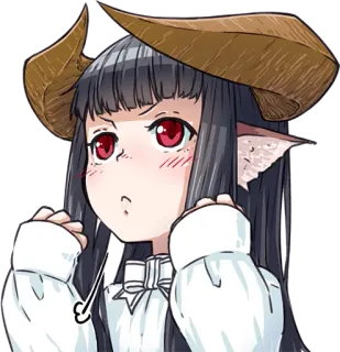 😤 Anime, Chica, Linda, Demonio, Cuernos, Sonrojo whatsapp sticker