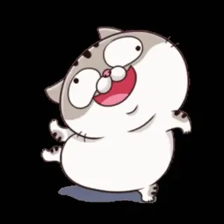 🤪 mèo, dễ thương, vui vẻ, động vật, hoạt hình, nhãn dán whatsapp sticker