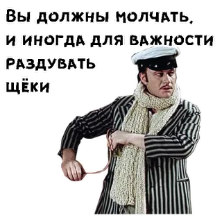 😄 Вы должны молчать, и иногда для важности раздувать щёки telegram sticker