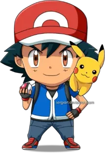 🤍 Ash Ketchum Pokemon Cartoon, Anime, Pokémon, Pikachu, Ash Ketchum, Niedlich, Kawaii whatsapp sticker