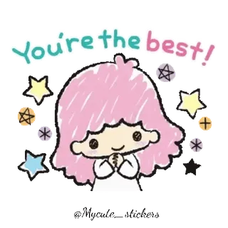 💫 You're the best! lindo, estrellas, dibujos animados, saludo, kawaii telegram sticker