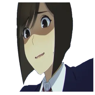 🙁 anime, scared, woman, shocked telegram sticker