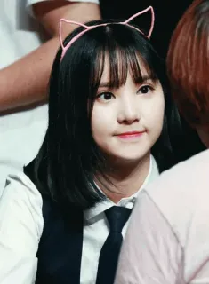 😇 retrato, mulher, orelhas de gato, coreano, asiático, gravata, blazer telegram sticker