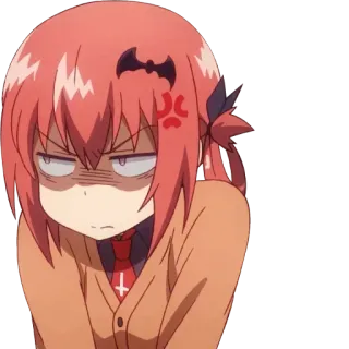 😒 Satania Gabriel DropOut anime, cartoon, demon, angry, satania, gabriel dropout telegram sticker