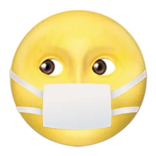 🌝 Emoji, Masker, Masker wajah, Kuning, Covid, Coronavirus, Pandemi whatsapp sticker