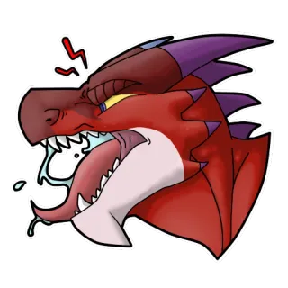 😡 dragon, en colère, dessin animé, autocollant, créature fantastique, reptile, portrait whatsapp sticker