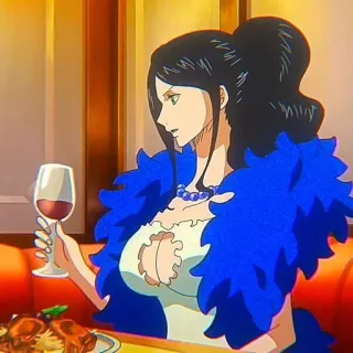 📚 woman, wine, blue, dress, restaurant, dinner whatsapp sticker