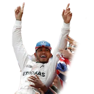 🙌 Lewis Hamilton course, champion, victoire, célébration, formule 1 whatsapp sticker