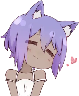 😸 Anime, Catgirl, Lindo, Feliz whatsapp sticker
