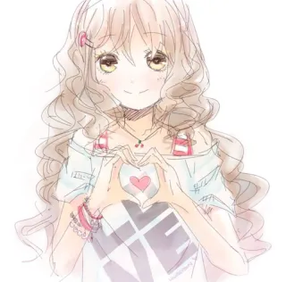 ❣ LOVE Fille anime, Amour, Mignon, Coeur, Dessin animé, Manga, Fille telegram sticker