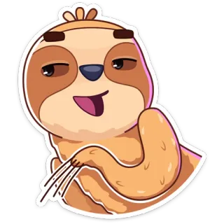 😒 leniwiec, słodki, kreskówka, zwierzę, leniwy, śpiący telegram sticker