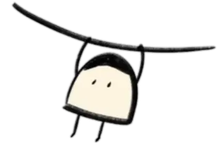 😊 hanging, stick figure, cartoon, simple, minimalist telegram sticker