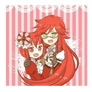 ❤ Anime, Cartoon, Charakter, Rotes Haar, Chibi telegram sticker